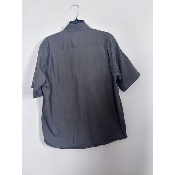 Wrangler Comfort Flex Mens Large Gray Short Sleeve Button Down Shirt - Picture 2 of 6